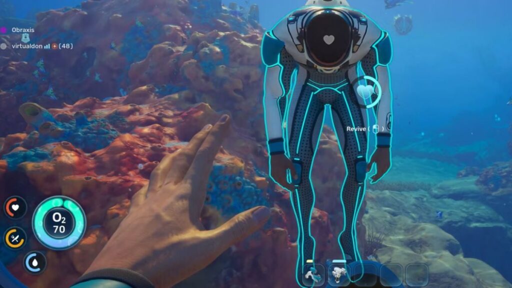 Subnautica 2 Update 1.2: Đàm thoại theo khoảng cách, chia sẻ đồ và tính năng định vị mới 2 Tương tác đồng đội và tính năng cứu sinh Subnautica 2 Update 1.2