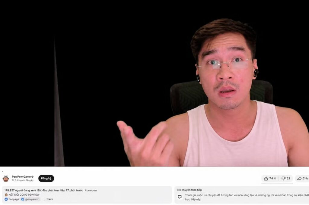 Livestream mở màn của PewPew nhanh chóng bùng nổ hơn 100.000 người xem